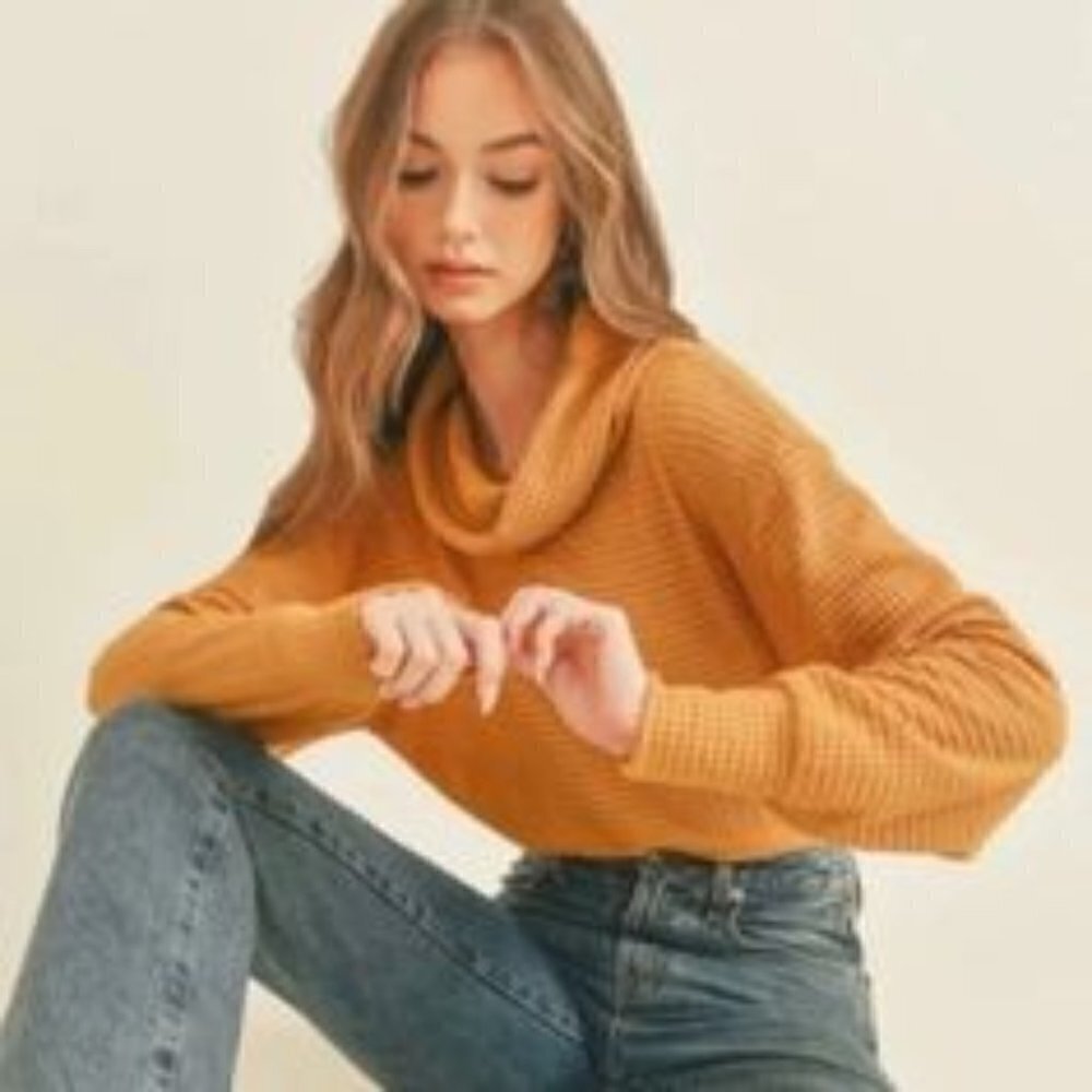 Free People Womens Juicy Waffle Knit Top Surplice Back Cowl Neck Small